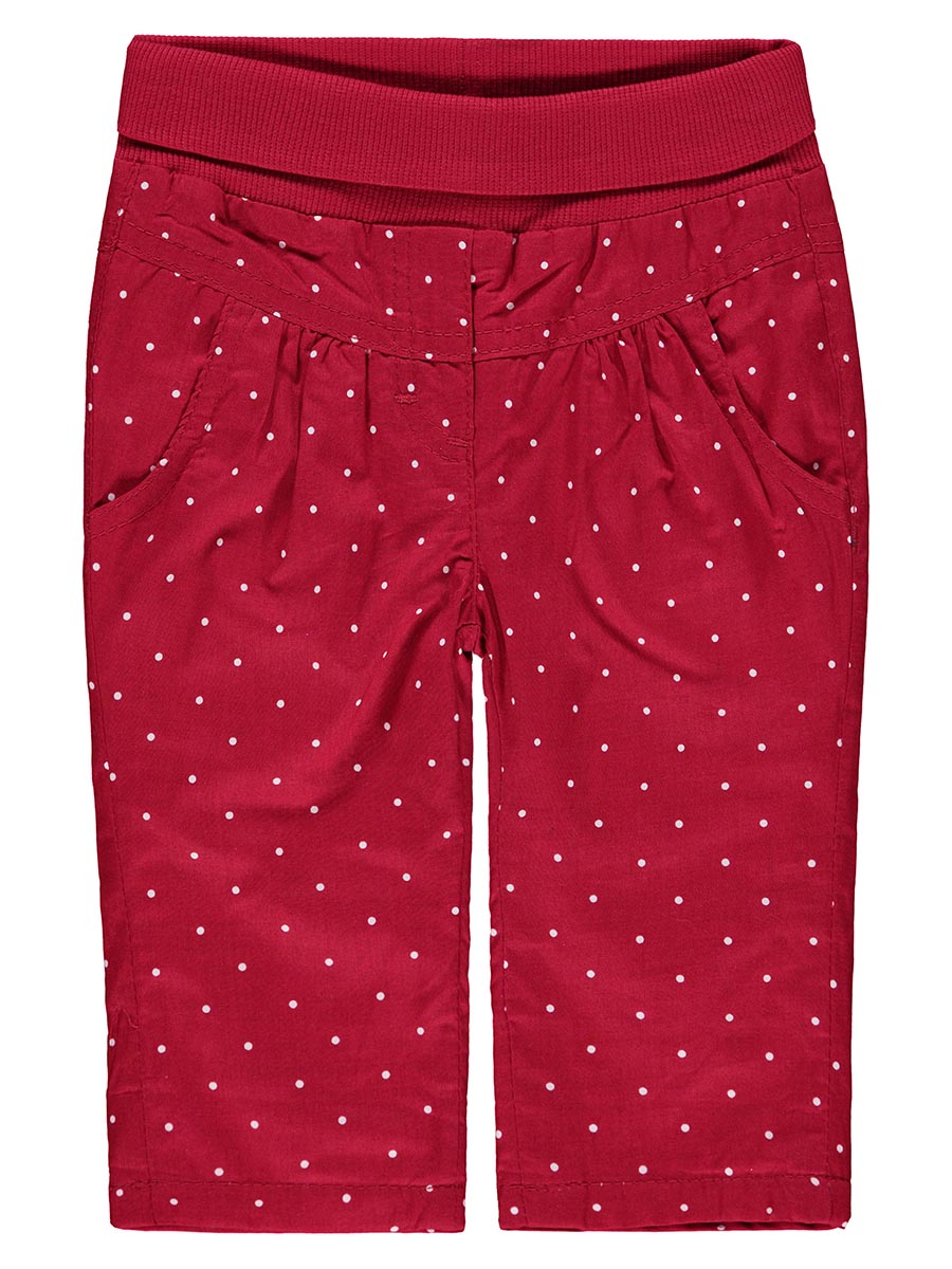 Dziewczęce czerwone spodnie w groszki Kanz