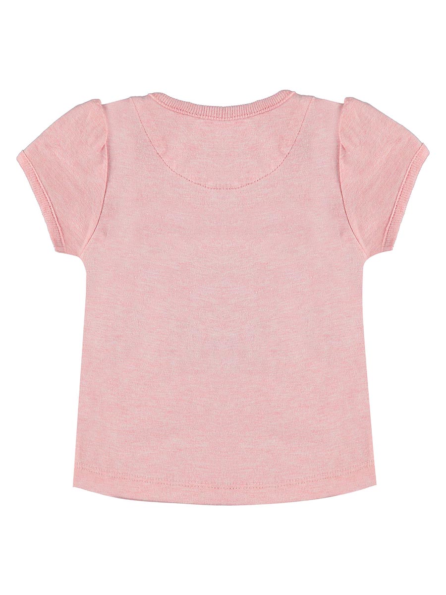 T-shirt dziewczęcy, różowy, napisy, Kanz