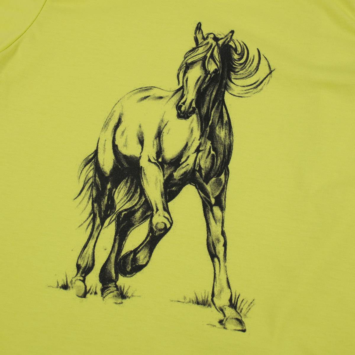 T-Shirt krótki rękaw dla dziewczynki, zielony, koń, Tup Tup