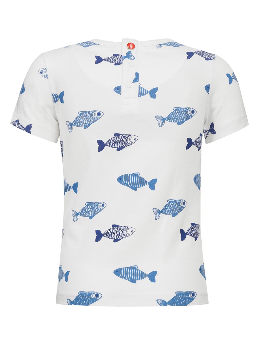 T-shirt chłopięcy, biały, ryby, Lief