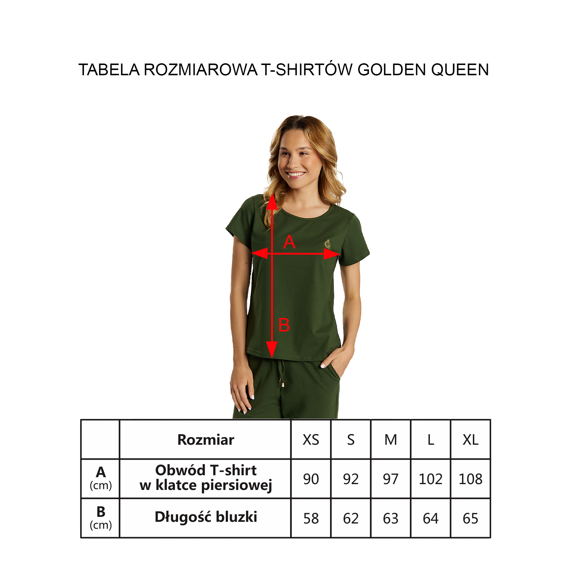 T-Shirt damski Golden Queen, czarny