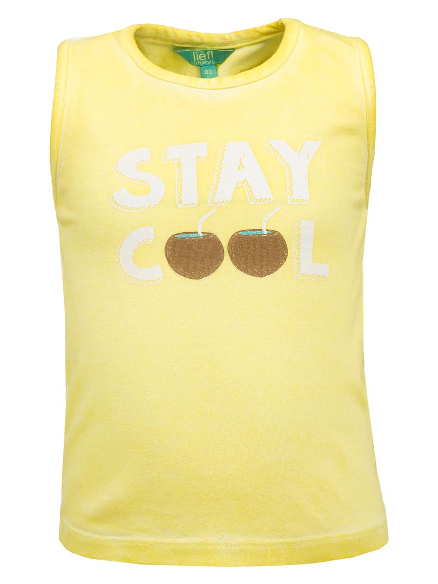 T-shirt chłopięcy bez rękawów, żółty, Stay Cool, Lief