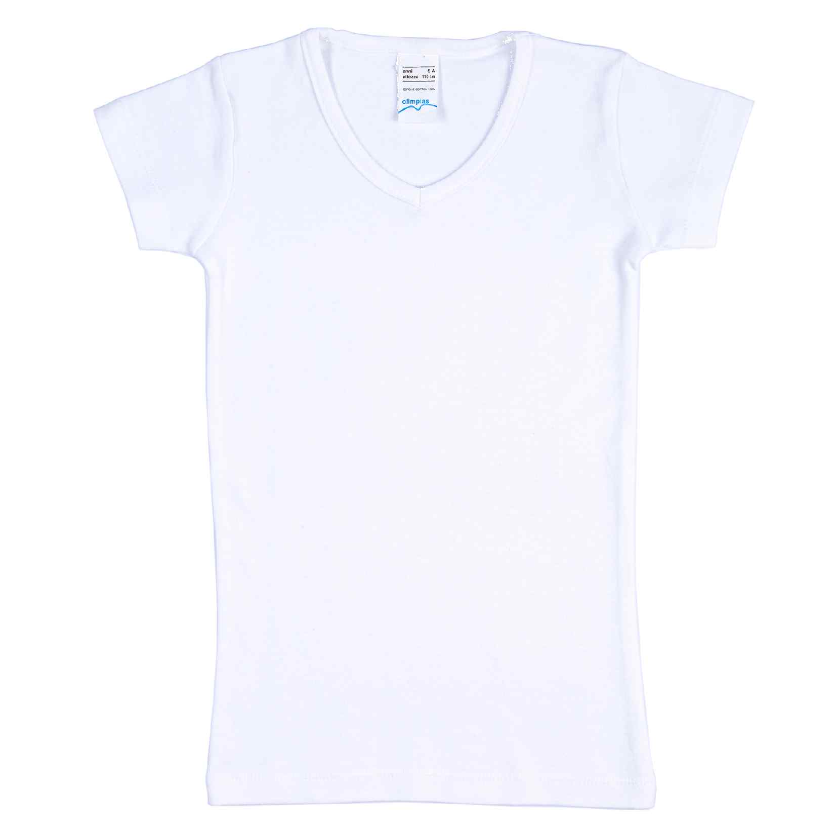 Dziewczęca koszulka z krótkim rękawem, biała, Olimpias