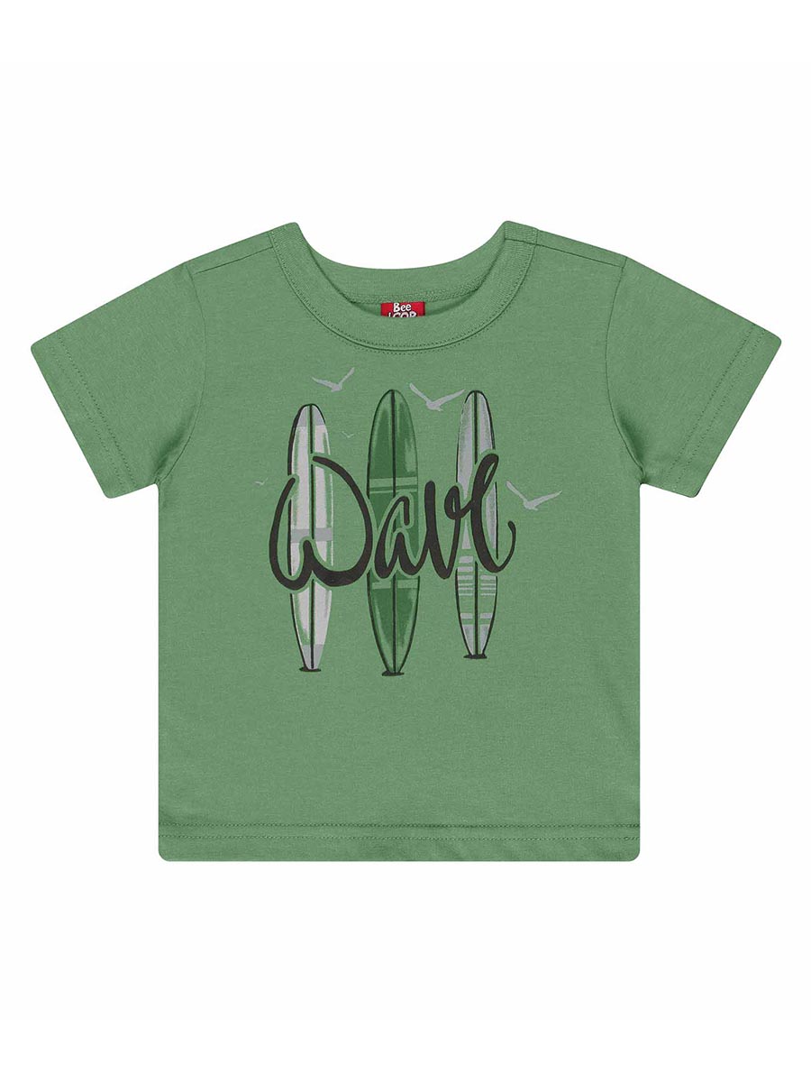 Komplet chłopięcy T-shirt Szorty zielono-szary Wave