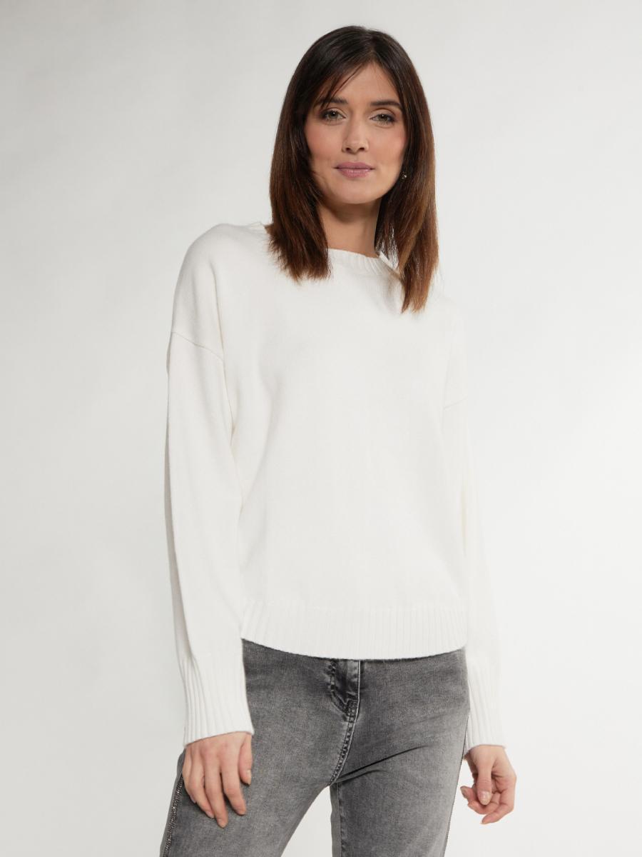 Sweter z długim rękawem biały Monnari