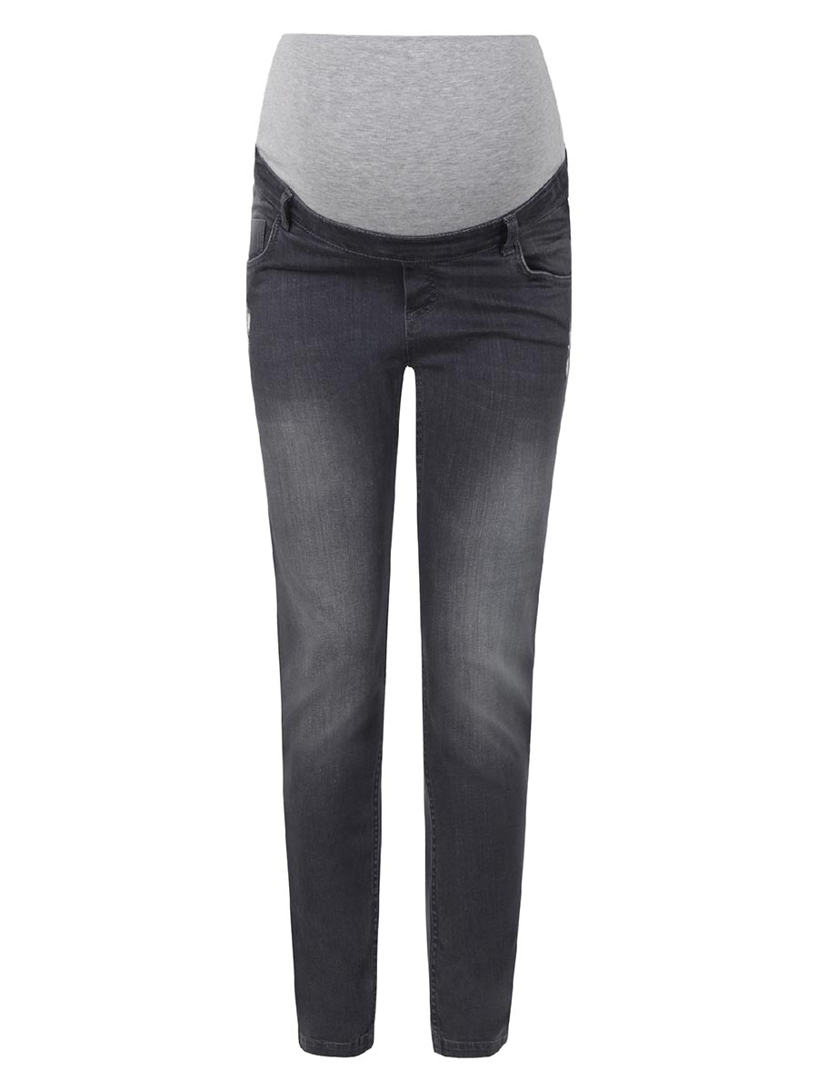 Spodnie jeansowe damskie, ciążowe, slim fit, szare, Bellybutton