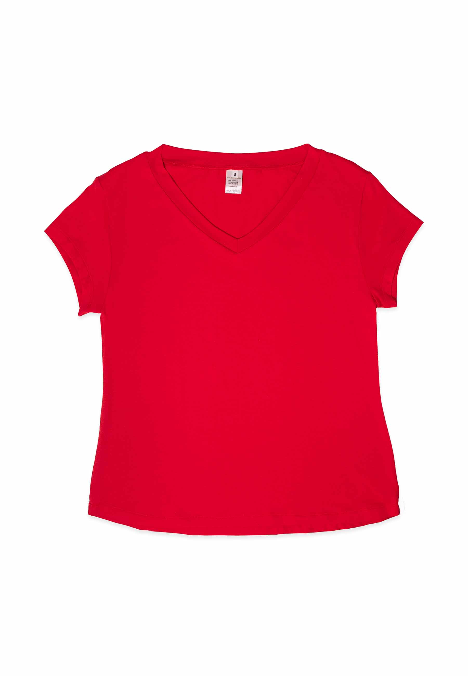 Koszulka damska z krótkim rękawem czerwona