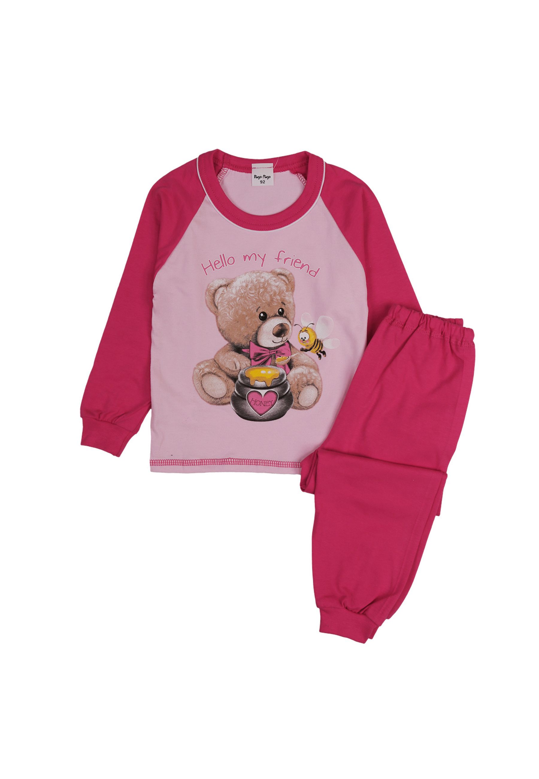 Tup-Tup, piżama dziecięca, PREMIUM, 100% bawełna, różowa