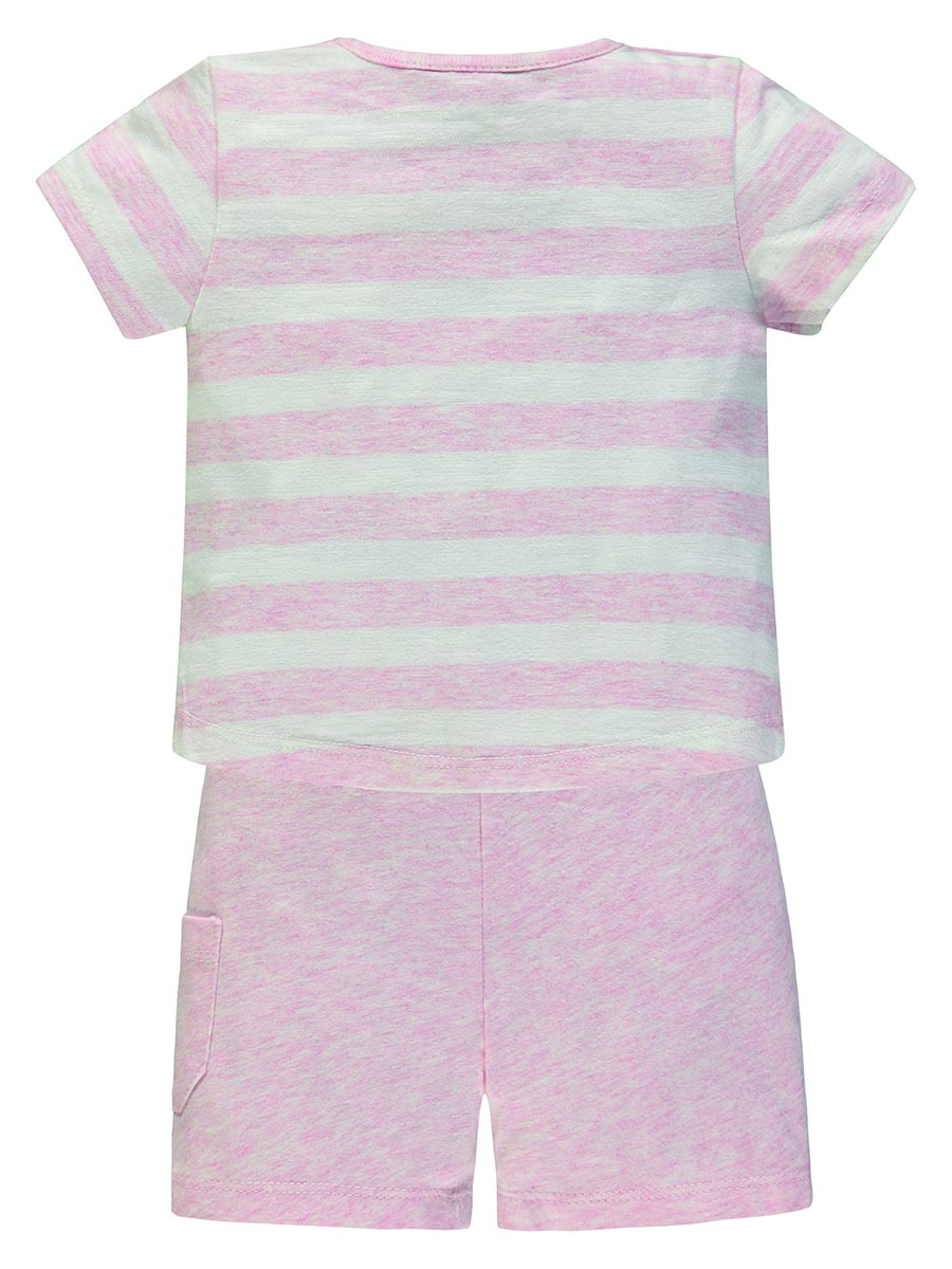 Komplet niemowlęcy t-shirt + szorty różowy Kanz