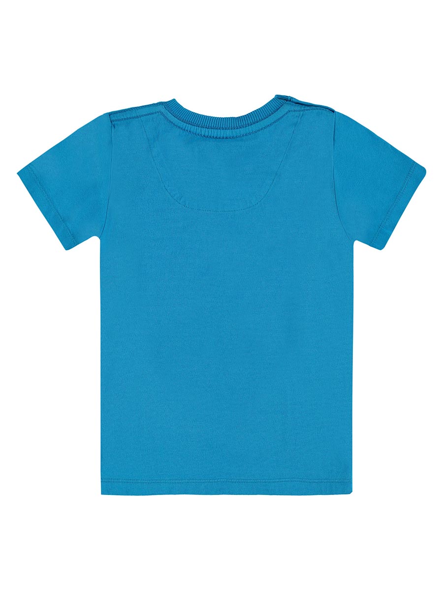 Niebieski chłopięcy T-shirt z nadrukiem Kanz