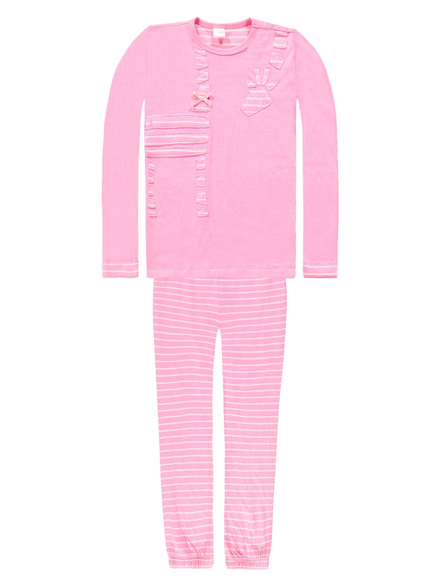 Dwuczęściowa dziewczęca piżama różowa Kanz