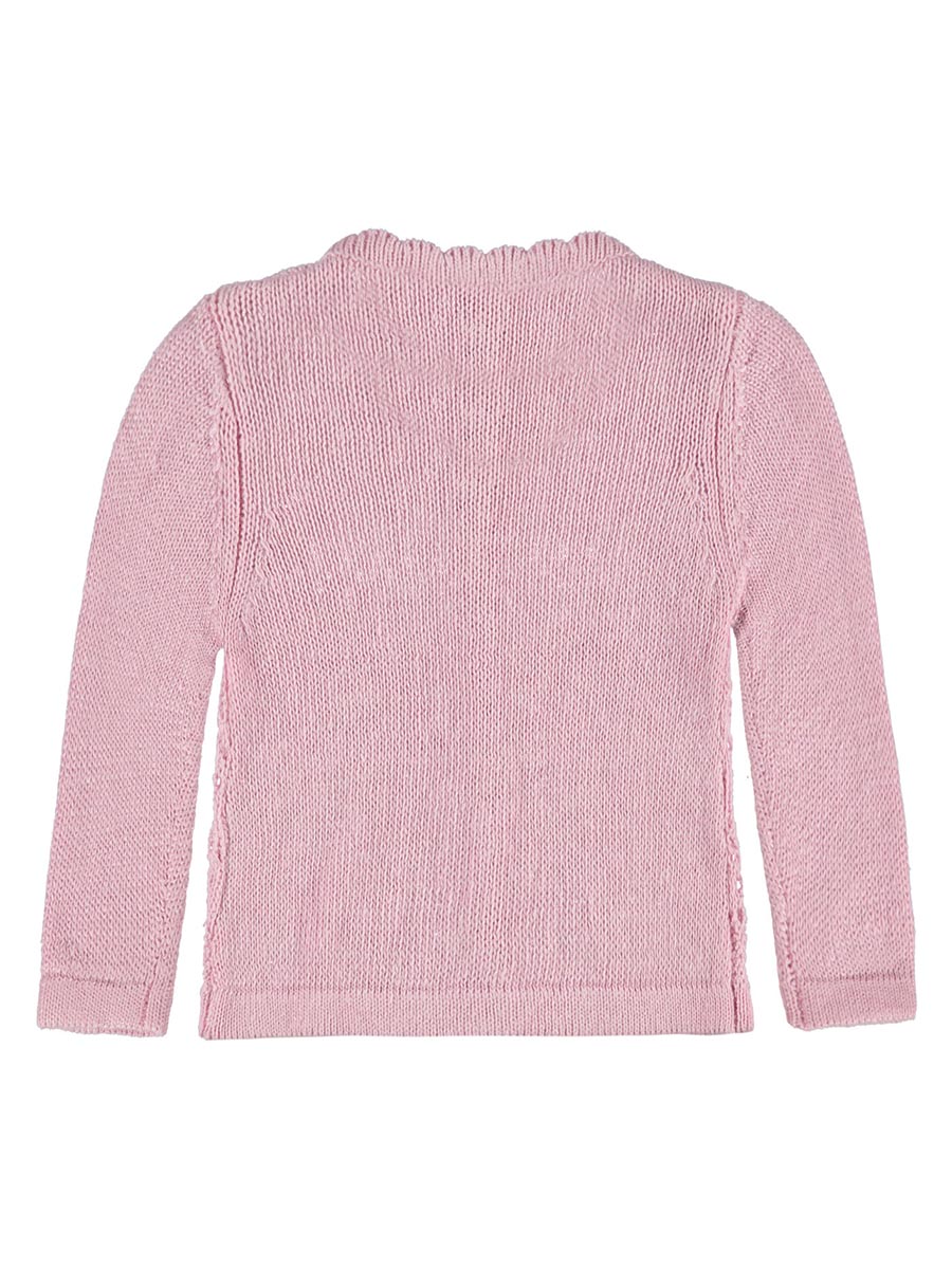 Sweter dziewczęcy, rozpinany, różowy, Kanz