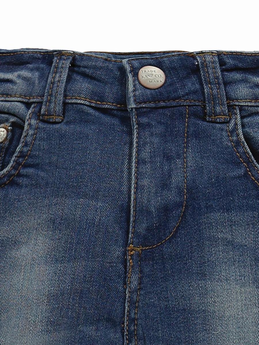 Chłopięce spodnie jeansowe z przetarciami Kanz