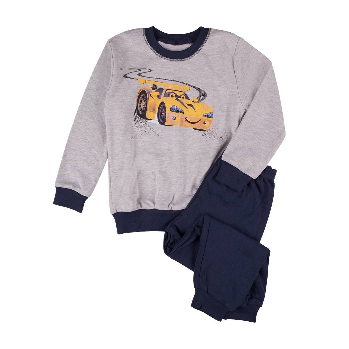 Chłopięca piżama, szaro-granatowa, auto wyścigowe, Tup Tup