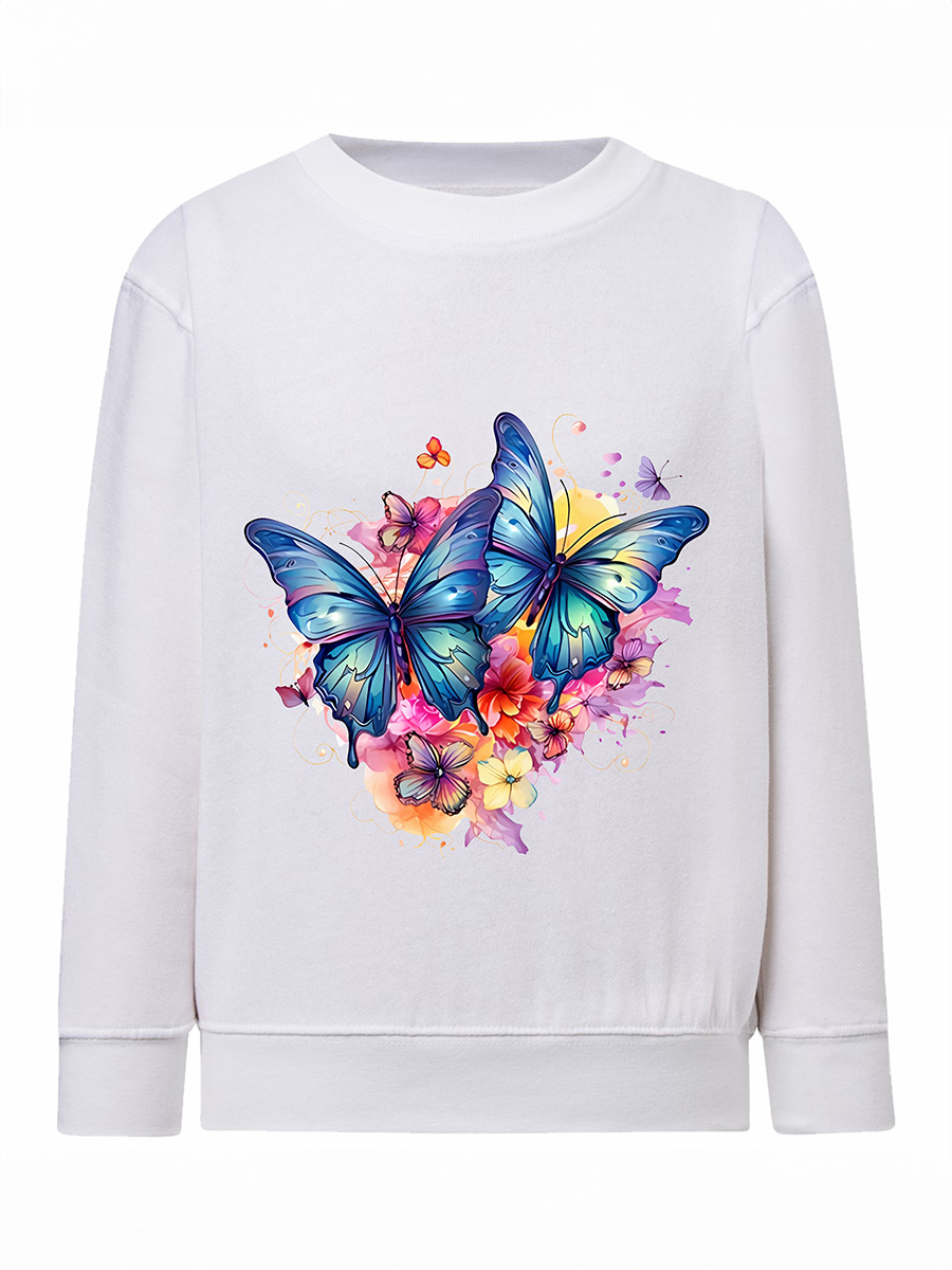 Bluza dziewczęca biała z motylami