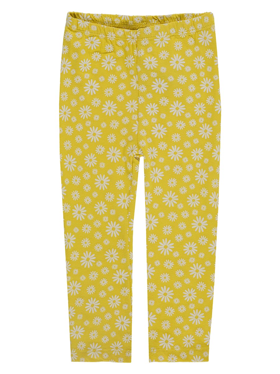 Dziewczęce żółte legginsy w stokrotki Kanz