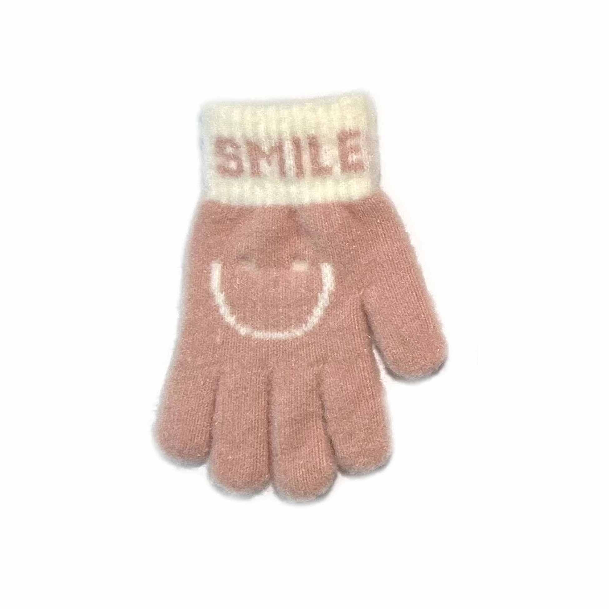 Rękawiczki młodzieżowe Smile jasnoróżowe