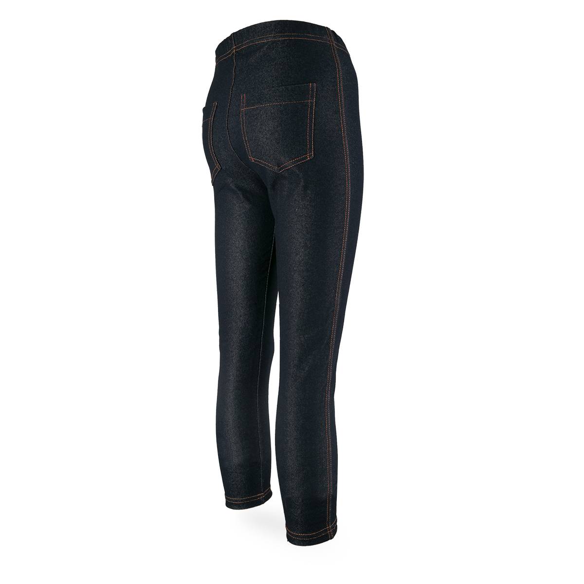 Dziewczęce legginsy, ciemny granat, imitacja jeansów, z kieszeniami, Tup Tup
