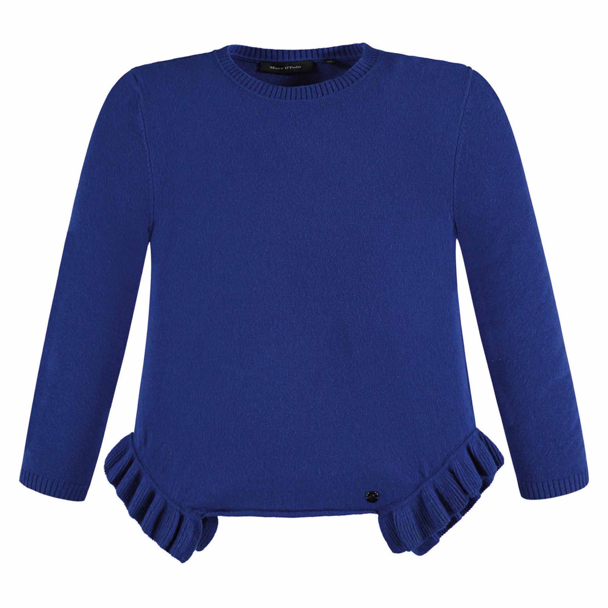 Dziewczęcy gładki sweter, długi rękaw, niebieski, Marc O'Polo
