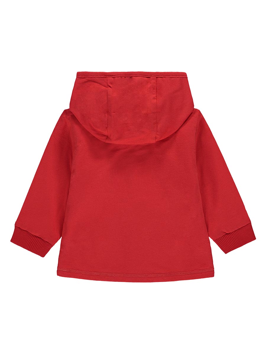 Czerwona bluza niemowlęca z kapturem Kanz