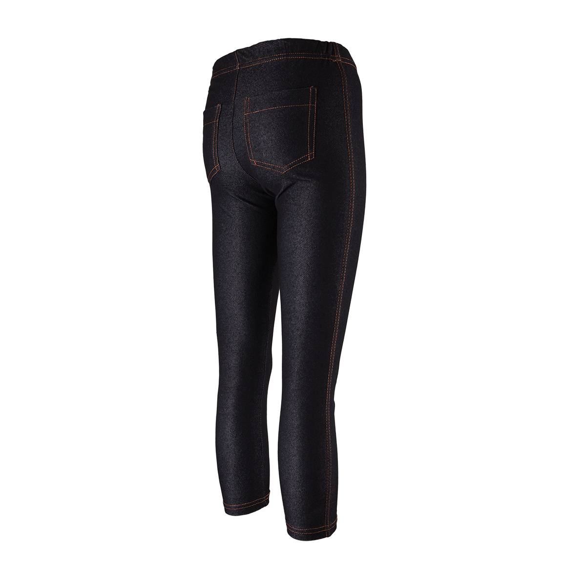 Dziewczęce legginsy, czarne, imitacja jeansów, z kieszeniami, Tup Tup