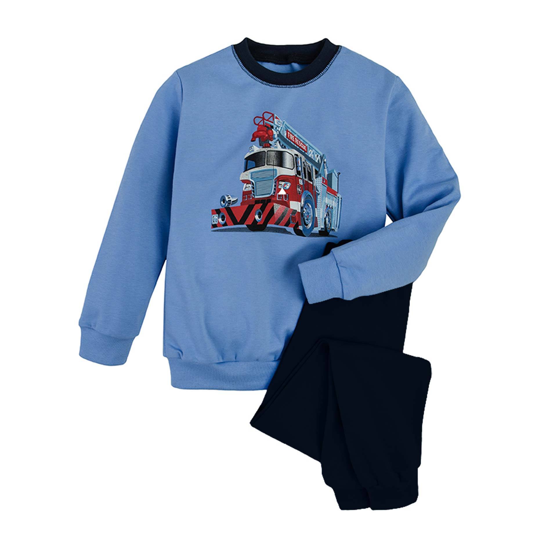 Chłopięca niebieska piżama wóz strażacki Tup Tup