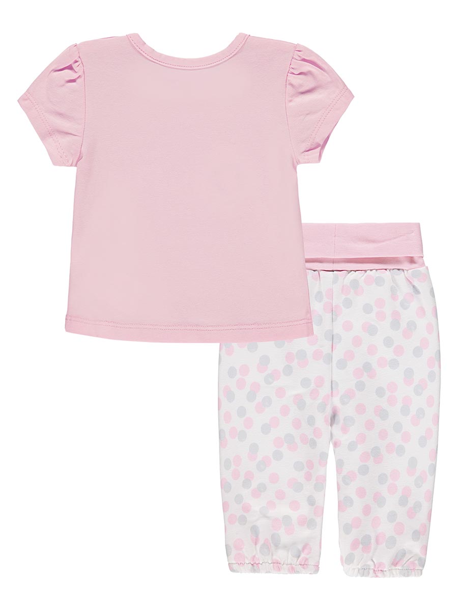 Dziewczęcy różowy komplet bluzka + spodnie Kanz