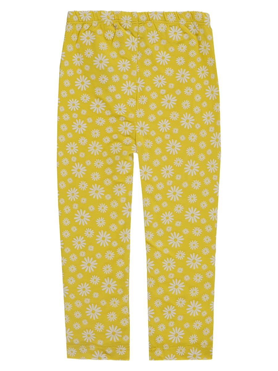 Dziewczęce żółte legginsy w stokrotki Kanz