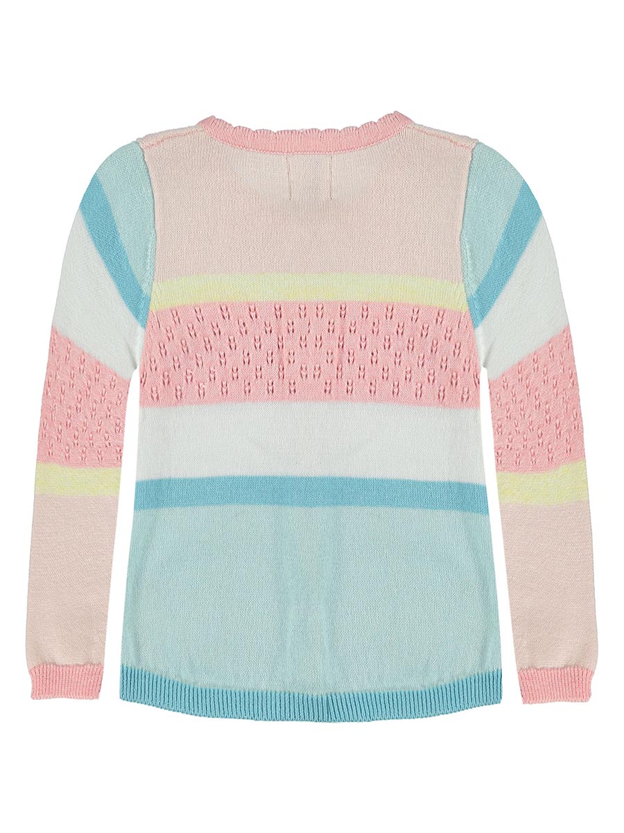 Niemowlęcy różowo-niebieski sweter Kanz