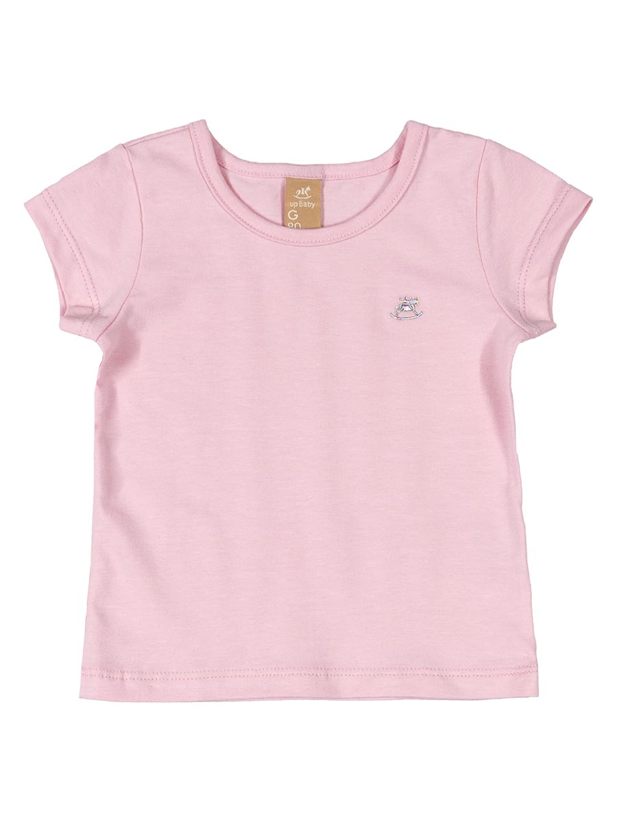 T-shirt dziewczęcy, różowy, Up Baby