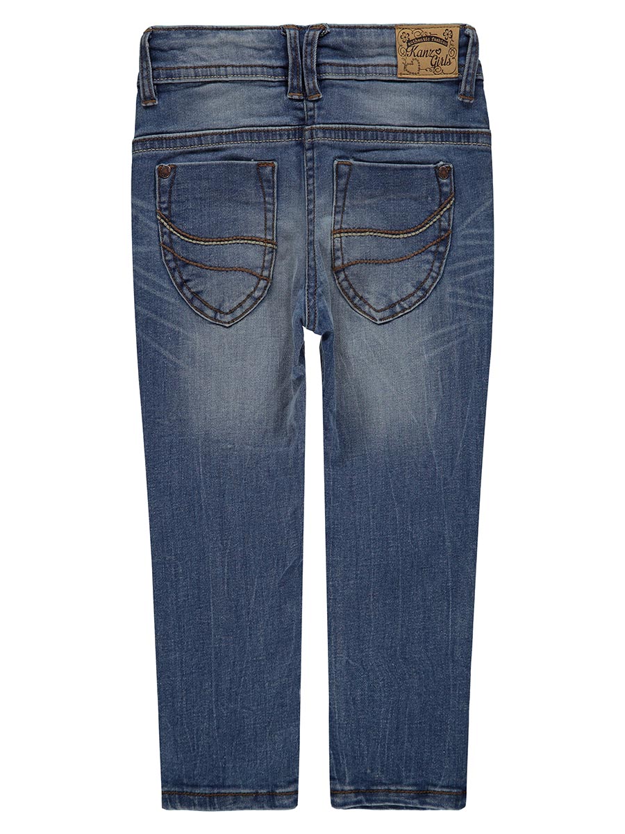 Dziewczęce jeansy z przetarciami niebieskie Kanz