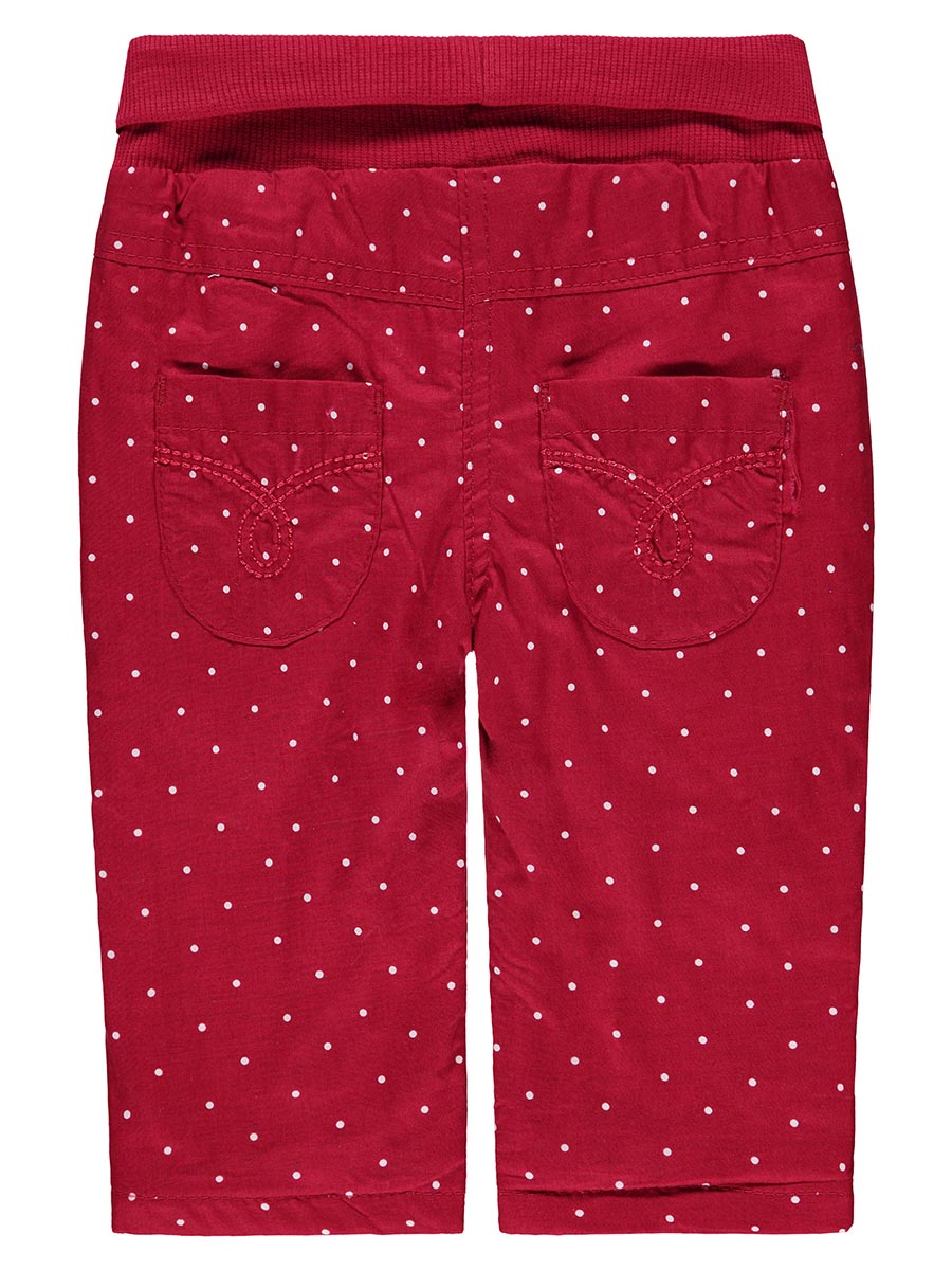 Dziewczęce czerwone spodnie w groszki Kanz