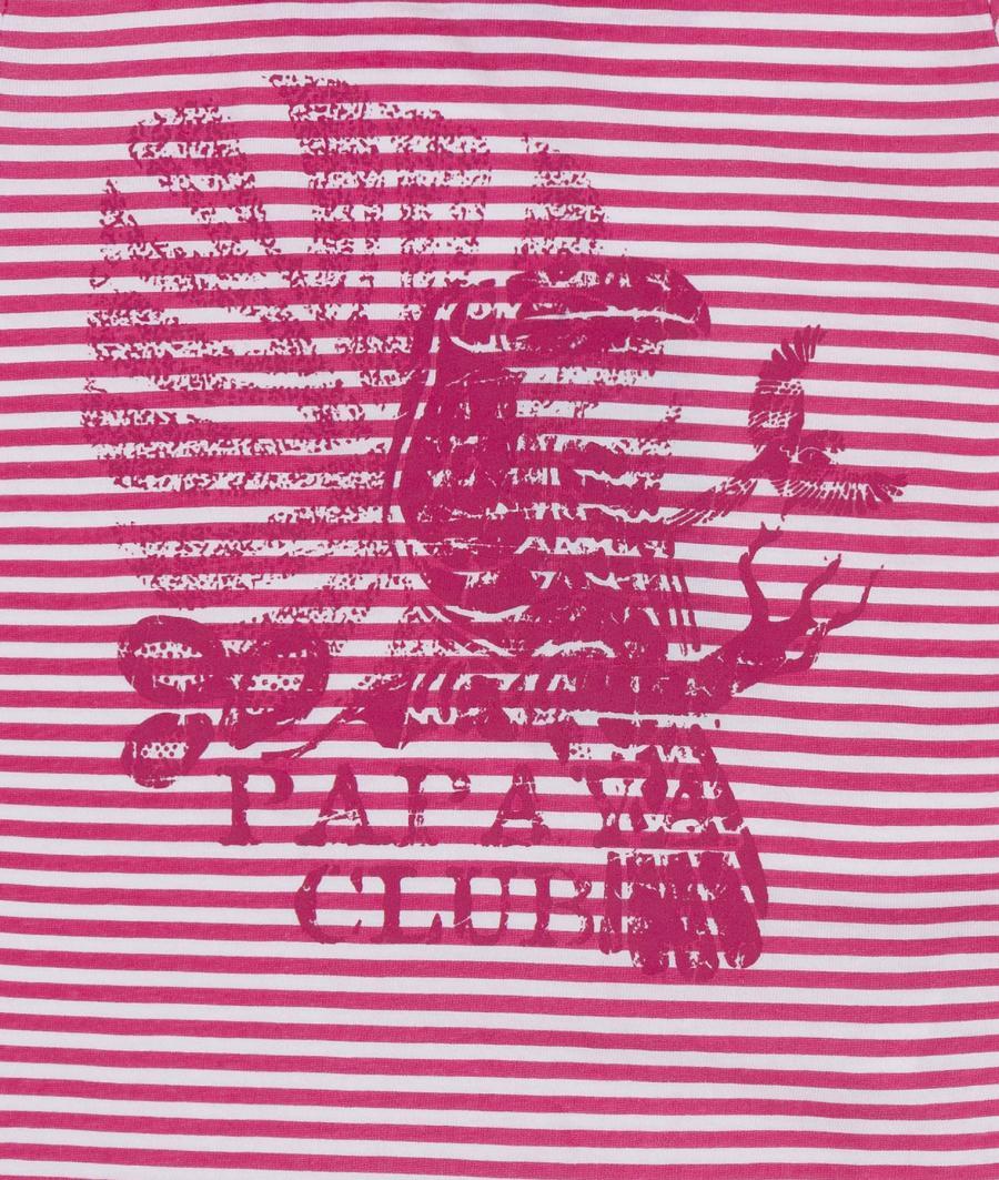 T-shirt dziewczęcy, różowy, paski, Papaya Club, Kanz